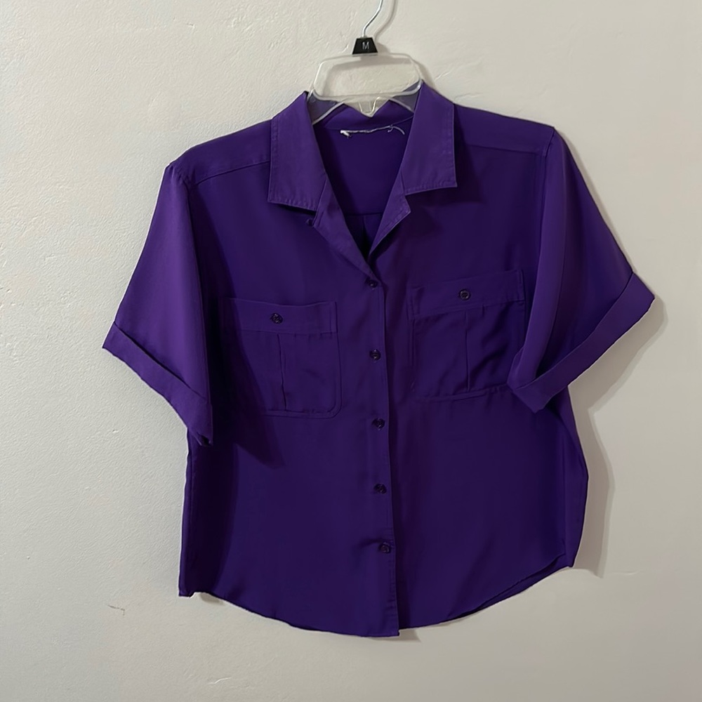 90’s Purple oversized button up